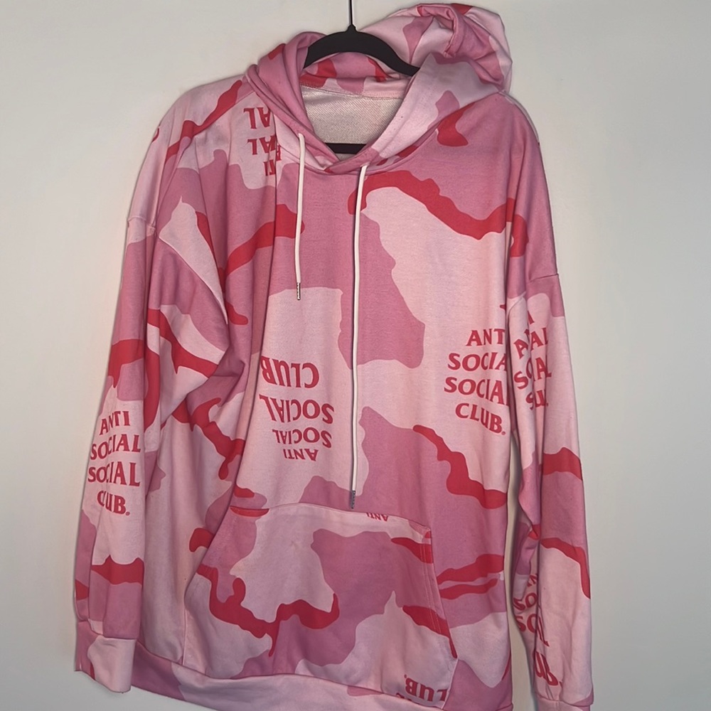 Anti Social Social Club Pink Camo Men’s Hoodie Size XL